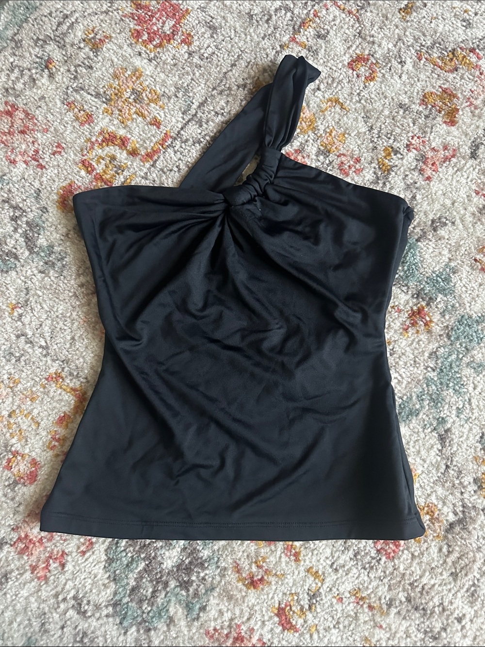 Abercrombie & Fitch Black One-Shoulder Knot-Detail Camisole